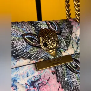 KURT GEIGER LONDONMini Fabric Kensington Bag Crossbody Peacock Bird Purse Gold thumbnail 5
