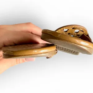 Tory Burch Tan Miller Sandals – Leather Logo Flats thumbnail 5