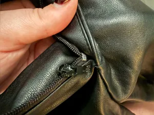 Nasty Gal black leather shorts Size 8 #leather #biker zipper is detached thumbnail 3