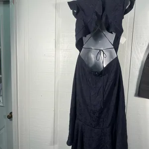 Lulus Navy Flutter Sleeve Open Back MIDI Size XL NWOT thumbnail 4