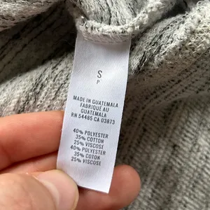 Aerie Oversized Long Sleeve Crew Neck Top Sweater Striped Size S Grey Layering thumbnail 10