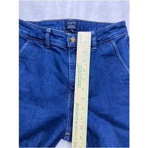 J.Crew High-Rise Trouser Jean Women 25 Blue‎ Wide Leg Dark Wash Stretch thumbnail 4