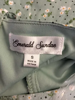 Emerald Sundae Floral Maxi Dress Smocked Bodice Mint Green S Juniors thumbnail 3