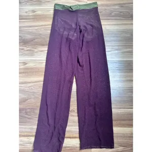 Chamy Purple Sheer Pants with Lining Green Yoga Waistband Vintage thumbnail 4