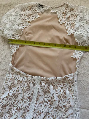 NSR White Floral Lace Midi Dress Open Back Bridal Wedding Cocktail NWT Style thumbnail 13
