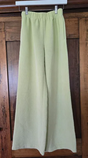 BDG Pale Lime Ribbed Knit Waistband Wide leg Pants Xs thumbnail 1
