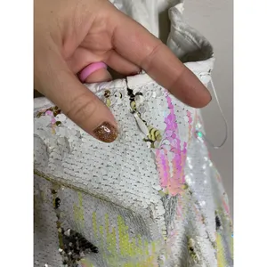 4SI3NNA Alina Strapless Sequin Mini Dress Size Medium White Pink Sz M thumbnail 5