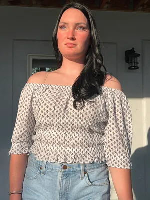 Wrangler Retro Off Shoulder Cropped Shirt thumbnail 3