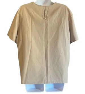 Gemilli Vintage Tan Pullover Lightweight Short‎ sleeve Blouse Large Capsule Tan thumbnail 1