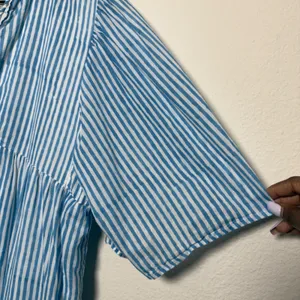 Emerson Fry India Collection Women‎ Isla Dress M/L Blue Stripe Organic Cotton thumbnail 13