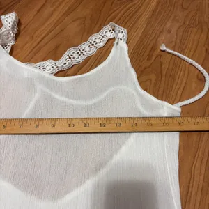 Sleeveless Beach Dress Crocheted Lace Straps Sz S Asymmetric Grad Ethereal Bride thumbnail 13