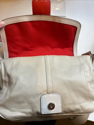 Coach Vintage y2k Hampton cream bone crossbody tote hang tag F10707 old money thumbnail 10