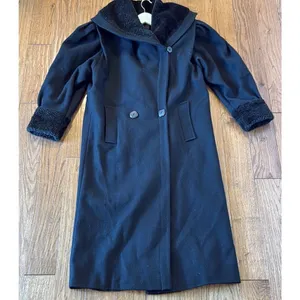 Fashion By Jill black 1970’s Vintage Union maker tag wool peacoat thumbnail 3