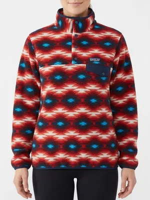 Patagonia Synchilla Snap-T Fleece Women M Wild Desert Red Aztec FA15 thumbnail 1