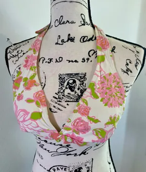 Lilly Pulitzer bikini Swimming top with push up hot pink Green Sz XS RN 88189 thumbnail 10