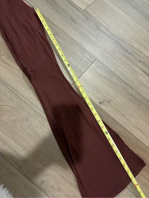 OFFLINE by Aerie High Rise Ruched Flare Leggings Brown Burgundy XS thumbnail 9