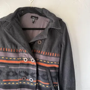 O'Neill Jacket Western Small Aztec‎ Stripe Hooded Button Peacoat Southwest thumbnail 2