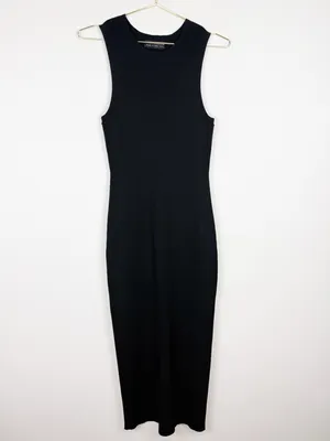 Nora Gardner Black Ribbed Knit Sleeveless Midi‎ Dress Size XS thumbnail 2