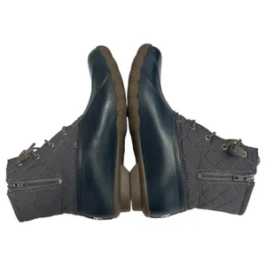 Sperry Saltwater Duck Boots Womens 9 Gray Navy Quilted Rubber Outdoor STS9327F thumbnail 5