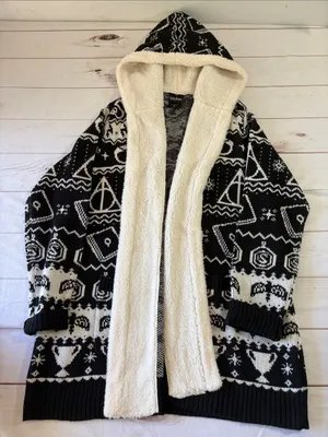 Harry Potter Fair Isle Open Cardigan Hooded Sweater thumbnail 5