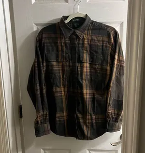 Lauren Ralph Lauren Plaid Button-Down Shirt - Brown and Black academia m thumbnail 1