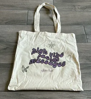 High vibe facial massages glow bar canvas tote thumbnail 1
