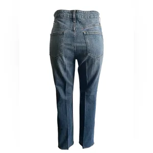 Pilcro Blue Distressed Straight Leg Jeans thumbnail 6