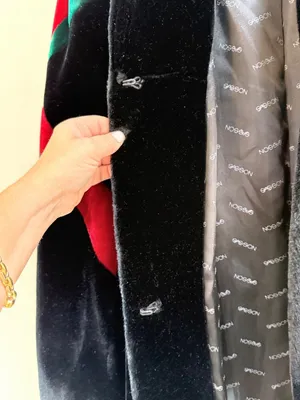 Borgazia Black Faux Fur Coat Vintage Sasson Mob Wife SZ 12/14 thumbnail 8