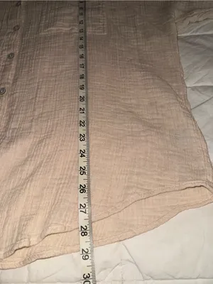 American Eagle Outfitters Cream Long-Sleeve Button-Down Shirt thumbnail 7