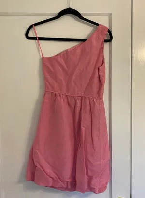 J Crew Pink One Shoulder Bubble Mini Dress thumbnail 6