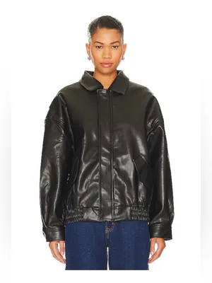 Lioness Kenny Vegan Leather Bomber Jacket L thumbnail 2