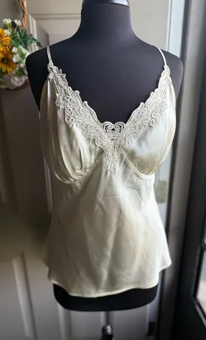 Vintage Y2K Halston Jeans jeweled scalloped silk bustier tank, size XL thumbnail 1