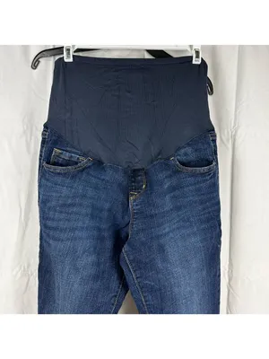 Old Navy Maternity Skinny Jeans Full Panel Adjustable Waist Dark Wash Size 8 thumbnail 4