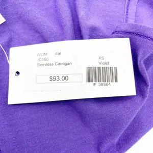 NEW Daftbird Womens XS‎ Sleeveless Cardigan Violet Purple Pockets Jersey Minimal thumbnail 9