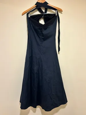 STAUD Black A-Line Keyhold Halter Midi Dress Size XS thumbnail 6