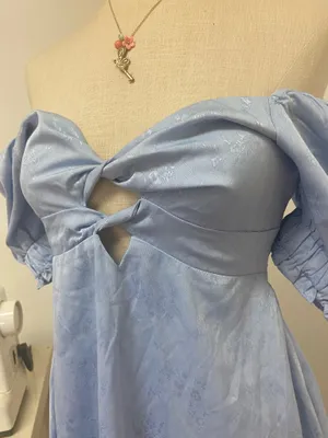 GB Short Blue Dress with Cut-Out Details thumbnail 3