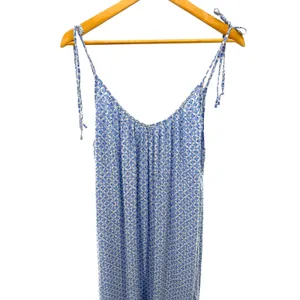 Summersalt Blue White Geometric‎ Tile Print Tie Shoulder Maxi Dress XS Cover Up thumbnail 2