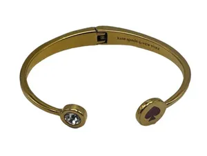 Kate Spade Spot The Spade Cuff Hinged Bangle In Sweetheart Pink/Gold thumbnail 4