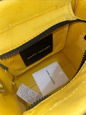 Marc Jacobs Yellow Canvas Mini Tote with Black Strap thumbnail 11