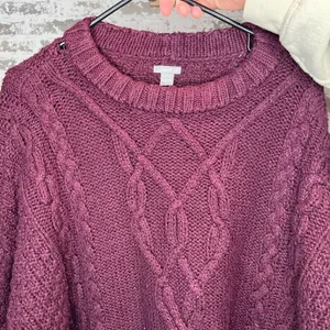 Aerie | women purple cropped knitted sweater thumbnail 1