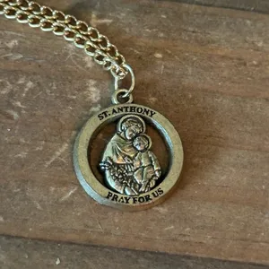 St. Anthony Pray For Us pendant necklace thumbnail 3