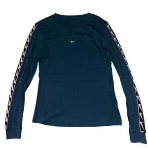 Nike Dark Teal Black White Blue Long Sleeve Gym Yoga Shirt Top XS women’s logo thumbnail 2