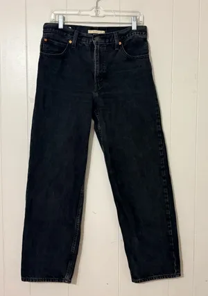 Levi’s Dad Jeans Women’s 29 Black High Rise Straight Leg 100% Cotton thumbnail 1