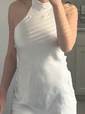 Princess Polly white mini halter dress thumbnail 1