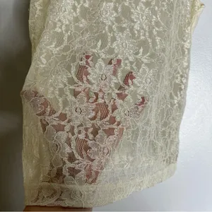 Vintage Gold Label Victoria’s Secret Ivory‎ Sheer Lace Front Tank Top CP thumbnail 3