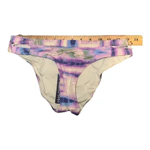 Isabella Rose Purple/Blue Tie Dye Split Strap Bikini‎ Bottom, Medium Purple thumbnail 6