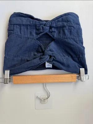 Blanco by Nature Strapless Bandeau Crop Top Blue thumbnail 2