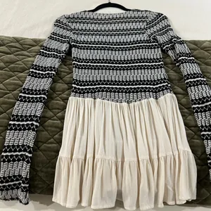 Altar'd State Black and Cream Knit Top thumbnail 2