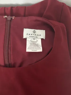 Faviana Burgundy Cut Out Dress thumbnail 3