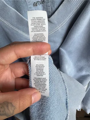 Aerie Light Blue Distressed V Neck Comfy Sweatshirt thumbnail 5